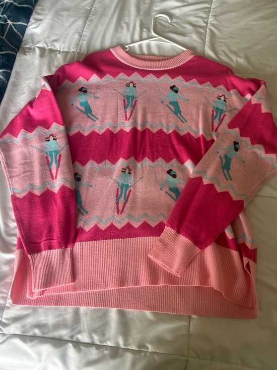 Anthropologie Sweaters - Anthropologie Pink Ski-Pattern Sweater